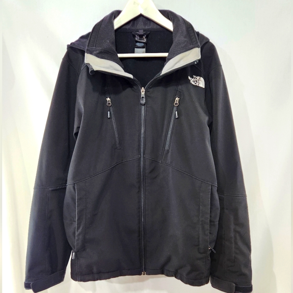 Essential THE NORTH FACE Black Apex Water Resistant Shell Overcoat w/ Hood sz S